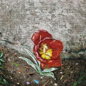 M. CariatiTutto andra bene acrilico bitume e applicazioni su juta 24x30 cm 2020