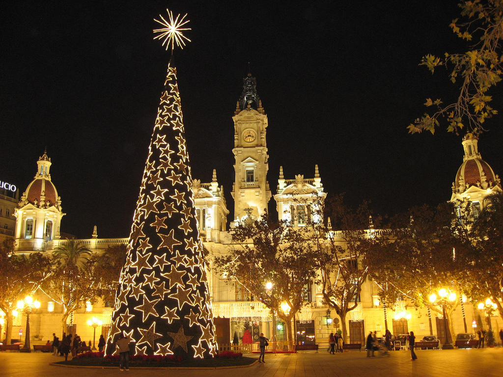 Ayuntamiento en Navidad Valencia