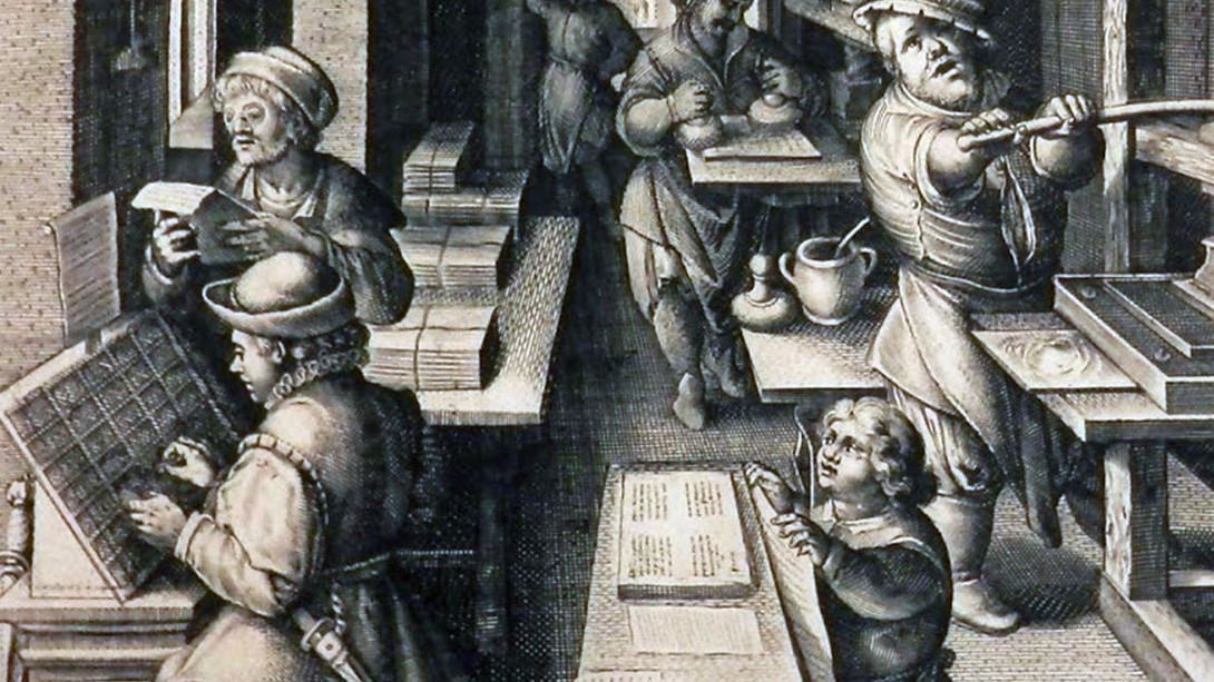 Interno di una tipografia nella stampa del fiammingo Theodor Galle 1571 1633