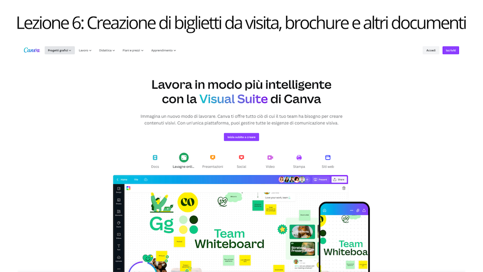 Lezione 6 Creazione di biglietti da visita, brochure e altri documenti