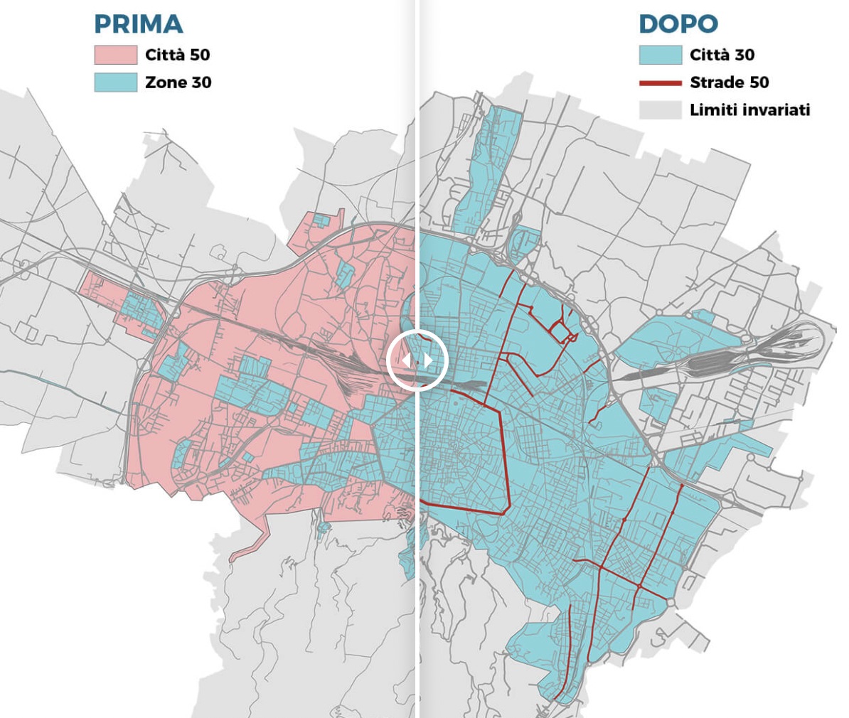 BOLOGNA città 30 mappa
