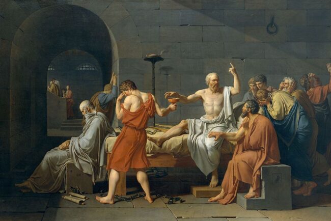 the death of socrates by jacques louis david oil on canvas news photo 1649412450